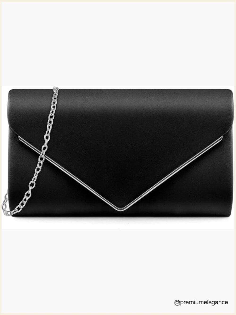 PU Leather Envelope Clutch Evening Bag 3-in-1 Shoulder Chain Purse Formal Party